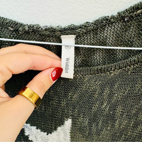 WISHLIST NORDSTROM Grey Gray White Stars Bold Chunky Knit Pullover Sweater M L - Picture 11 of 12